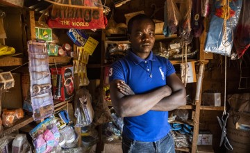 Aimé in his shop