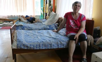 Valentina stays in one of collective centres for displaced people in Selydove. Photo: PiN/Concern Worldwide 