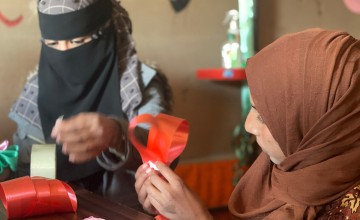 A protection session where children learn life and emotional skills. Concern’s Protection programme in Northern Syria provide child-friendly spaces that facilitate sessions in topics such as psycho-social behaviour, life skills, hygiene and wellbeing. Photo: Jennifer Nolan/Concern Worldwide