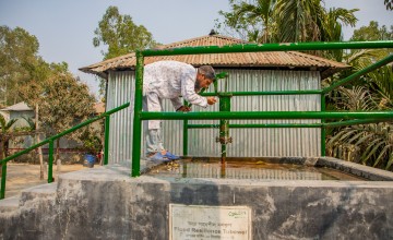 Water pumps installed above the flood line, as part of the Zurich Flood Resilience Programme. Gavin Douglas / Concern Worldwide