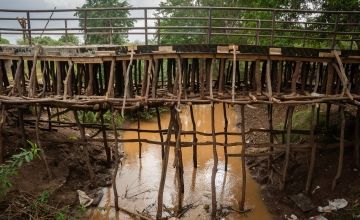 A bridge in Kenya’s Tana River County, pictured in the dry season. Photo: Lisa Murray/Concern Worldwide