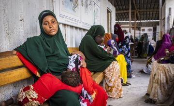 Women and babies in the Concern-supported Obosibo Halane Health Centre In Wadajir District, Mogadishu