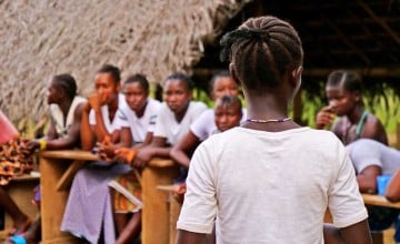 Participants listen during a Life Skills session as part of the IAPF integrated program in Sierra Leone