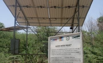 Solar-powered borehole in Naoros, Kenya