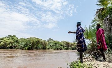 Nakapeun Eloiloi, vice chairman of the Kangalita irrigation scheme, surveys the Turkwel River
