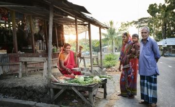 Villagers selling vegetables in Bangladesh