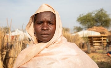 Zahra* (37) at her shelter in a refugee camp in Eastern Chad. Photo: Eugene Ikua/Concern Worldwide