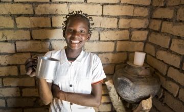 Liliana lives with her family in Mulombwa, DRC where dirty water was making people sick. Concern built the town a water pump, and taught good hygiene practices as part of the WASH programming.