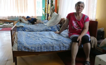 Valentina stays in one of collective centres for displaced people in Selydove, Ukraine.