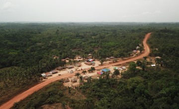 Aerial view of rural Grand Bassa in Liberia. (Photo: Kieran McConville/Concern Worldwide)