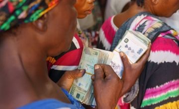 Women after receiving cash at Concern distribution site, Fizi territory, South Kivu province, eastern DRC. Photo: Rudy Kimvuidi/Mercy Corps