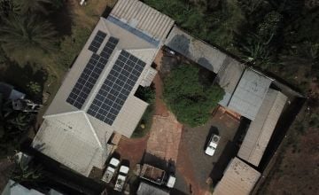 Solar panels on roof of Concern Malawi offices