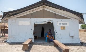 Angelina at the Chotyiel Primary Health Care Centre in Guit County, Unity State, South Sudan. Photo: Eugene Ikua/Concern Worldwide 