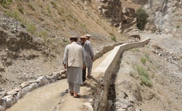 A constructed canal as part of the Irish Aid-funded Chronic Humanitarian Crisis project, in an area that is prone to floods. The canal provides water and electricity for Youstan village (about 100 households) in Yawan, Badakhshan province. (Photo: Concern Worldwide)