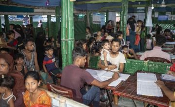 A nutrition clinic for Rohingya refugees run by Concern at Camp 13 in Ukhiya, Cox's Bazar. (Photo: Saikat Mojumder/Concern Worldwide)