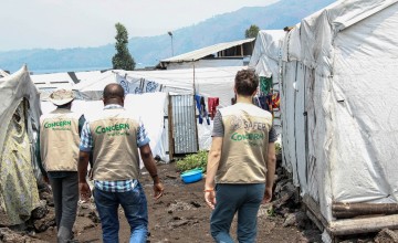 DRC Concern team visit Bulengo displacement site in Goma, North Kivu. Photo: Samuel Isenge/Concern Worldwide