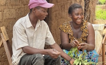 Amnazo Masuku Germaine (32) and her husband Lwamba Mundala Mufwaume (42) participated in an Income Generating Activity with Concern and trainings on Gender and Protection in Fundi Swata Village, Kalemie territory. (Photo: Ariane Rwankuba/Concern Worldwide)