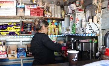 Safaa* working in her shop in northern Syria