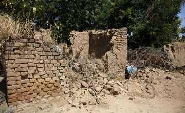 Rubble from destroyed building in Ardamata
