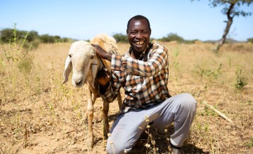 Abakar Adidi and his goat