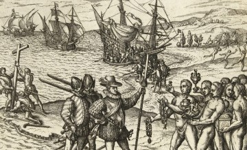 An engraving by Theodor de Bry of Christopher Columbus landing on Hispaniola on Dec. 6, 1492. (Image: Library of Congress)