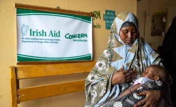 Ayan* (39) with her 18 month old child Ahmed* at the Wiil Waal health centre, Somalia. Photo: Mustafa Saeed/Concern Worldwide