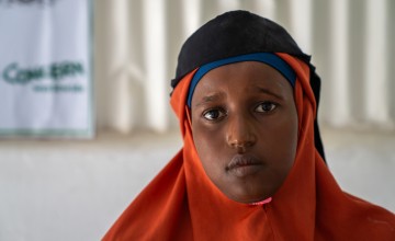 Naima (22) is married with two young daughters: Jamilah, who is 2 years and 8 months old, and Leyla who is 6 months old. Naima currently lives in Mogadishu, as an IDP. Photo: Eugene Ikua/Concern Worldwide