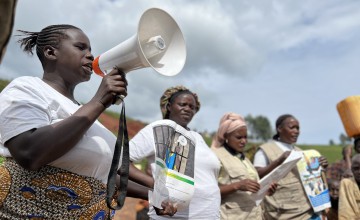 The SOFEPADI team raises awareness in the community about GBV. Photo: SOFEPADI