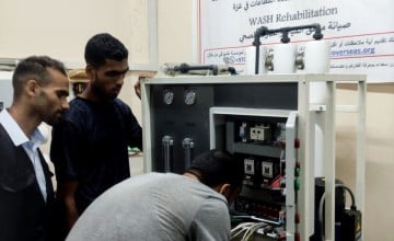 Concern is providing funding and technical support for this water filtration system at Al Rantisis hospital in Gaza city. Photo: CESVI