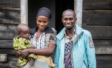 Ancila Niyonzima and Rafiki Dukuze pictured with their son Israel Photo: Samuel Isenge/Concern Worldwide