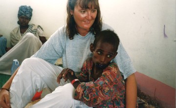 Concern nurse Valerie Place at work in Somalia, 1993 Photo: Concern Worldwide