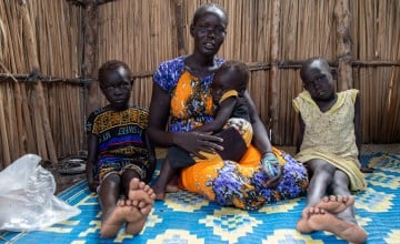 Angelina with her children Nyachar, Nyaruot and Chaudier