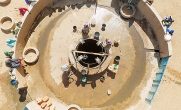 Aerial views of a well installed by Concern in the village of Zardana, Niger. Photo: Ollivier Girard/Concern Worldwide