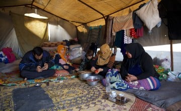 Reem* and Jaafar* live in the Ahl al-Khair displacement camp in northern Syria. They received support from Concern when they moved to the camp, following the 2023 earthquake. Photos: Ali Haj Suleiman/DEC/Concern Worldwide