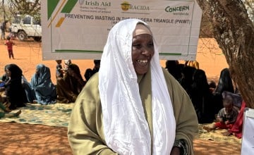 Maryam Hassan, a mother from Issakora, Kenya, recalls how sanitation-related diseases plagued her family. “Our children were constantly sick,” she explains. “We thought it was bad luck or just normal.” The Irish Aid-funded Hanaano Programme provided sanitation support that has improved health for the community. Photo: Concern Worldwide