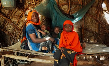 Binta Feriahmed at home with some of her children. Photo: Adnan Ahmed/Concern Worldwide