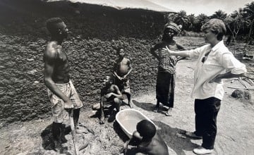 Concern's Anne O'Mahony in Sierra Leone, circa 1996. Photo: Jon Spaull