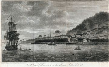 A view of Freetown in 1803. Image courtesy of Wikimedia Commons/Public Domain