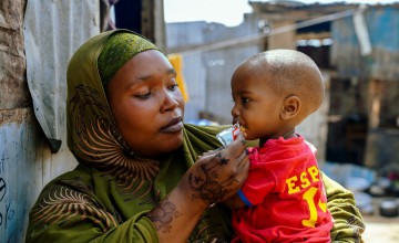 Mariam* (30) lives with her eight children live in a camp for displaced people near Robda, Somalia. All her children have received nutritional support at the Ceeldacas maternal & child health centre (MCH). Concern and the European Union support families like Mariam’s ensuring access to health centres and nutrition services.