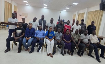 County stakeholders reviewing hazard maps during the Tana River Hazard Atlas workshop June 2026. Photo Concern Worldwide.