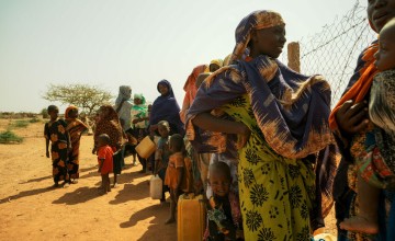 People queuing to collect water in Dollo Bay Wordea, Afder Zone in the Somali Region Ethiopia. Photo: Adnan Ahmed/Concern Worldwide.