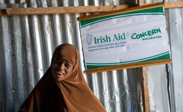 Falxado Siyad Jama (14), attending Tokyo Education in Emergencies School in Mogadishu, Somalia, funded by Irish Aid. Forced to flee Baidoa with her family six years ago due to armed conflict, Falxado has continued her education despite the challenges of displacement. Photo: Eugene Ikua/Concern Worldwide
