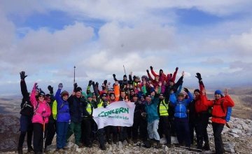 Concern fundraising hikers on Mount Errigal.