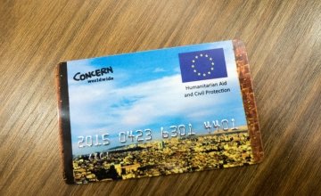 An example of an e-voucher card that is used by Syrian Refugees in Turkey. Photo: Kevin Carroll / Concern Worldwide. 