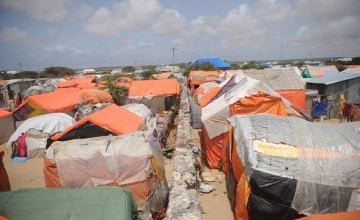 Makeshift houses in an IDP camp in Somalia. Photo: Mohamed Abdiwahab / Concern Worldwide