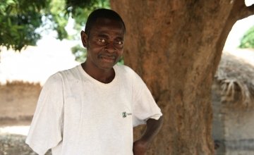 Albert* lost his arm in an attack by militia forces in 2017, after which he and his family fled. Photo: Caitriona Dowd/Concern Worldwide.