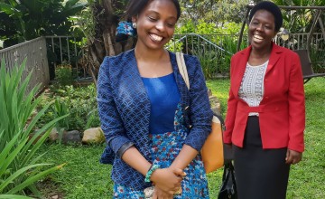 Aline Joyce Berabose and her mother, Marie Ange in Kigali, March 2018. Photo: Marie Madden/Concern Worldwide.