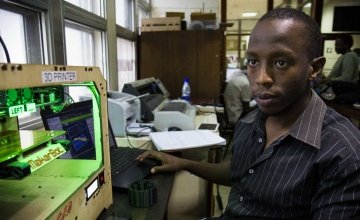 An engineering student at the University of Nairobi prototypes medical devices that could be made in Kenya at the college’s FabLab