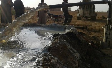 The Concern team repair a borehole to ensure Syrian households have access to clean drinking water. Photo: Concern Worldwide. 