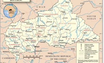 Central African Republic map, courtesy of the United Nations.